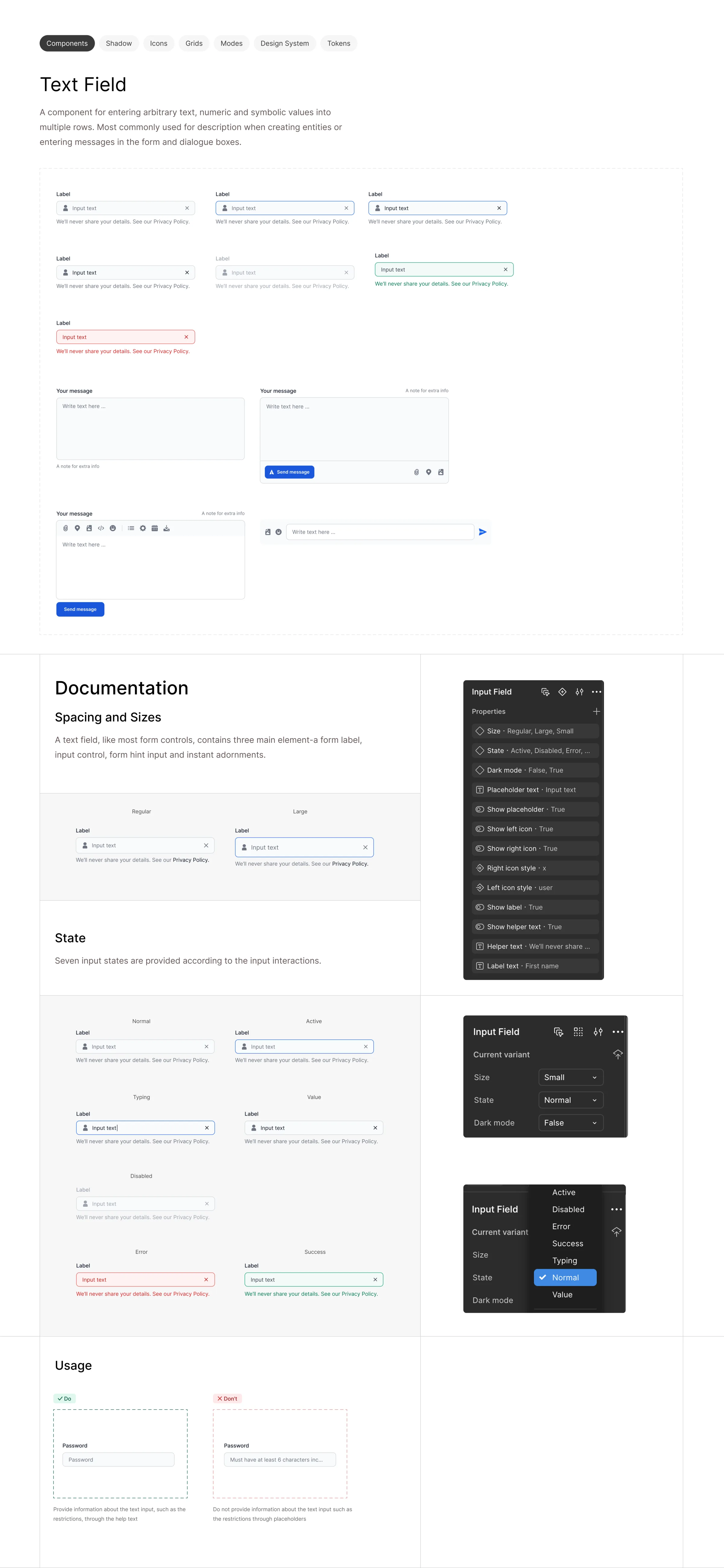 Flux text-field system and documentation