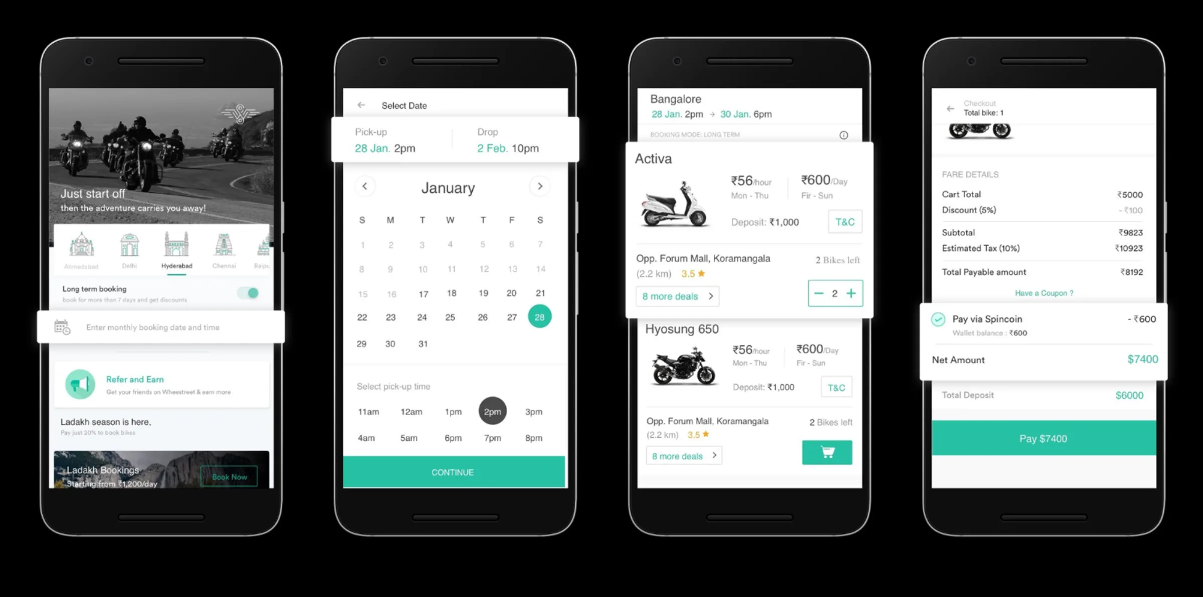 The existing Wheelstreet Android app experience