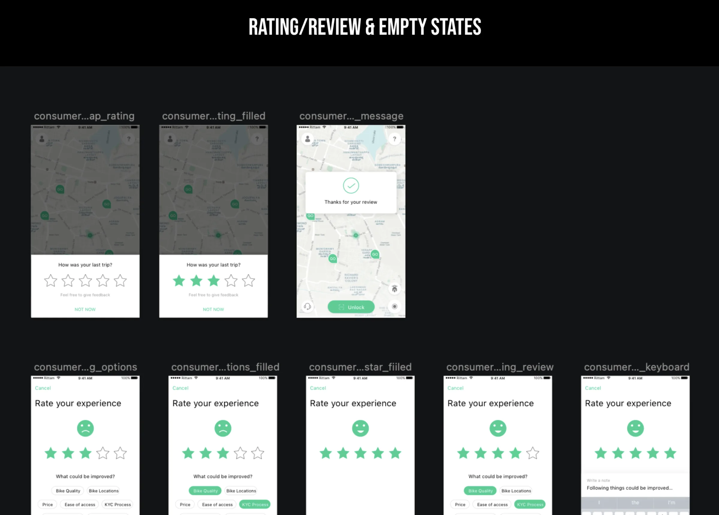 Rating, review, and empty states