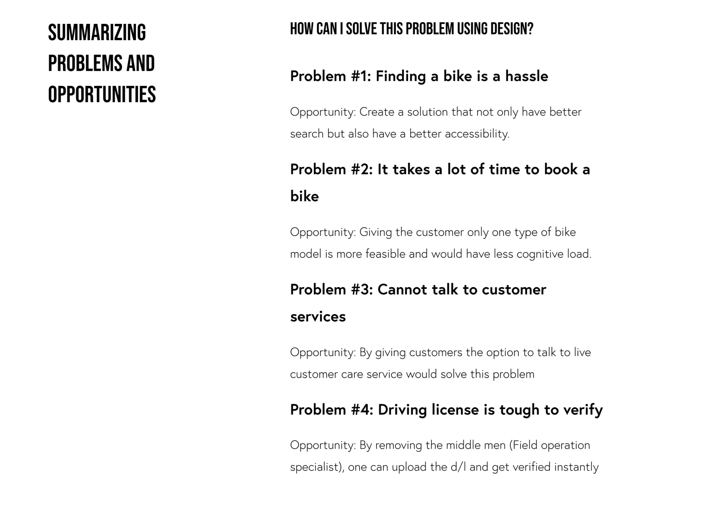 Common themes from user interviews