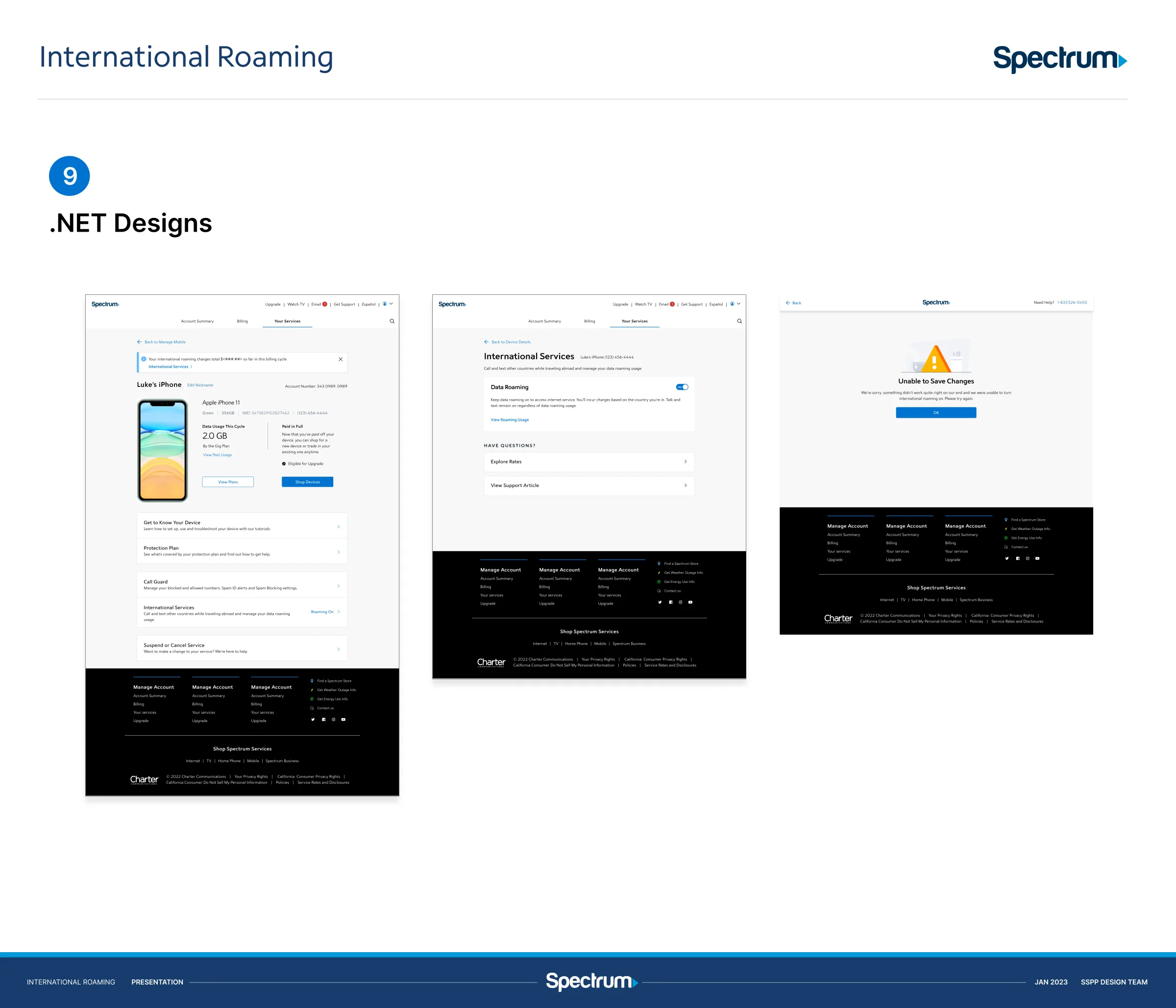.NET web designs for International Services