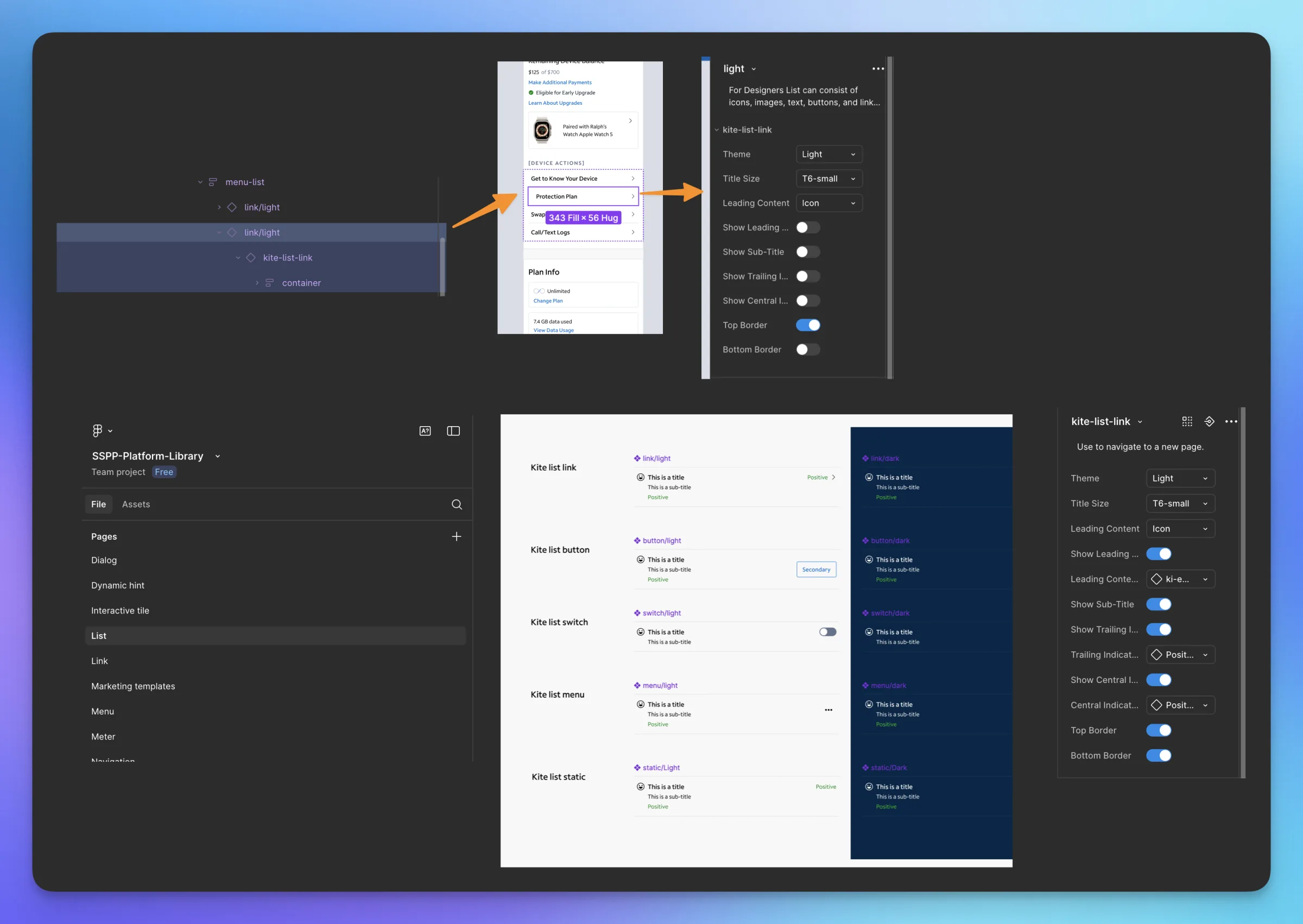 How the team uses the Figma component tool for the design system