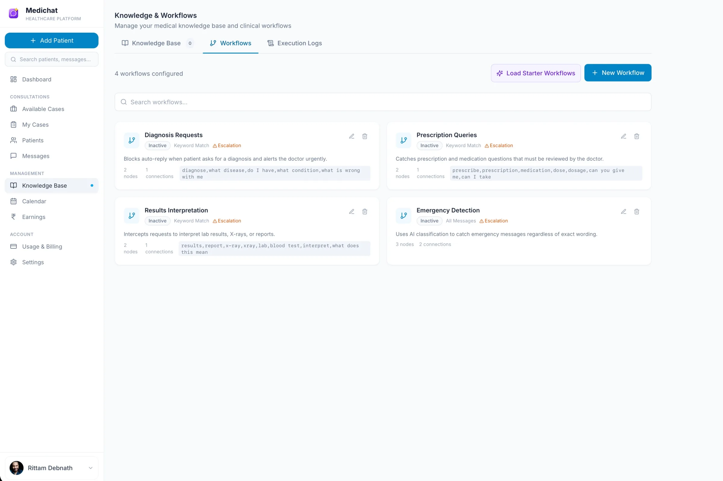 AI workflow configuration list