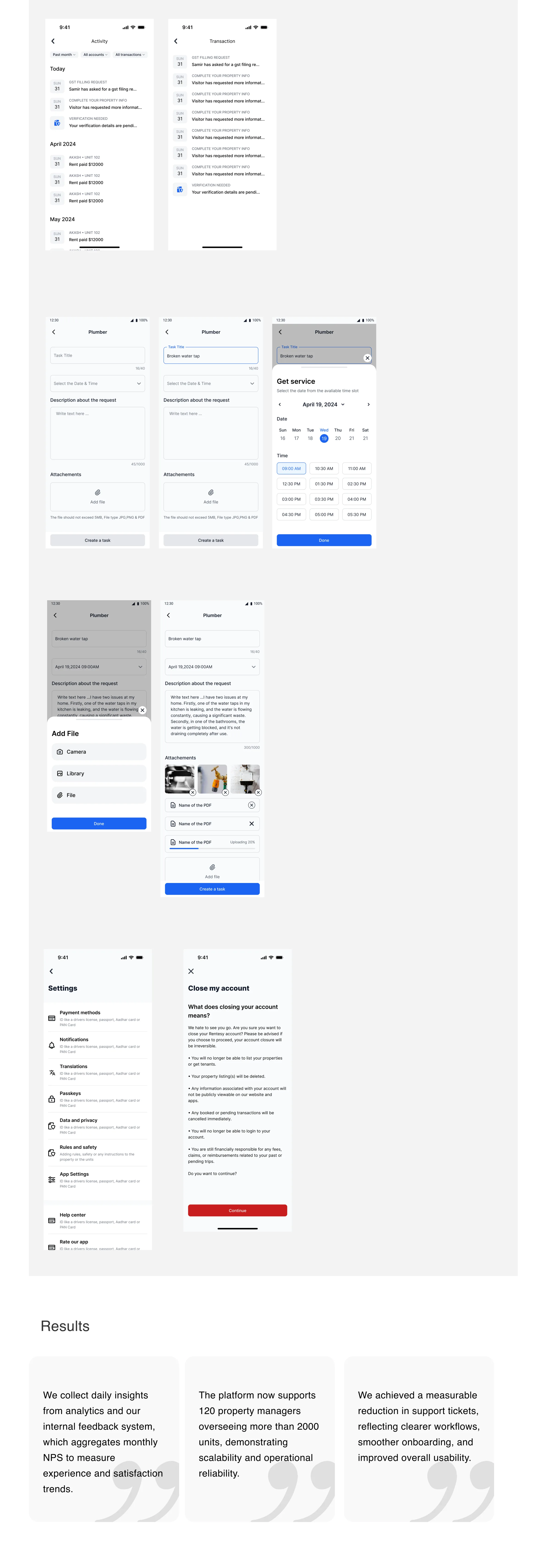 Maintenance workflow on mobile