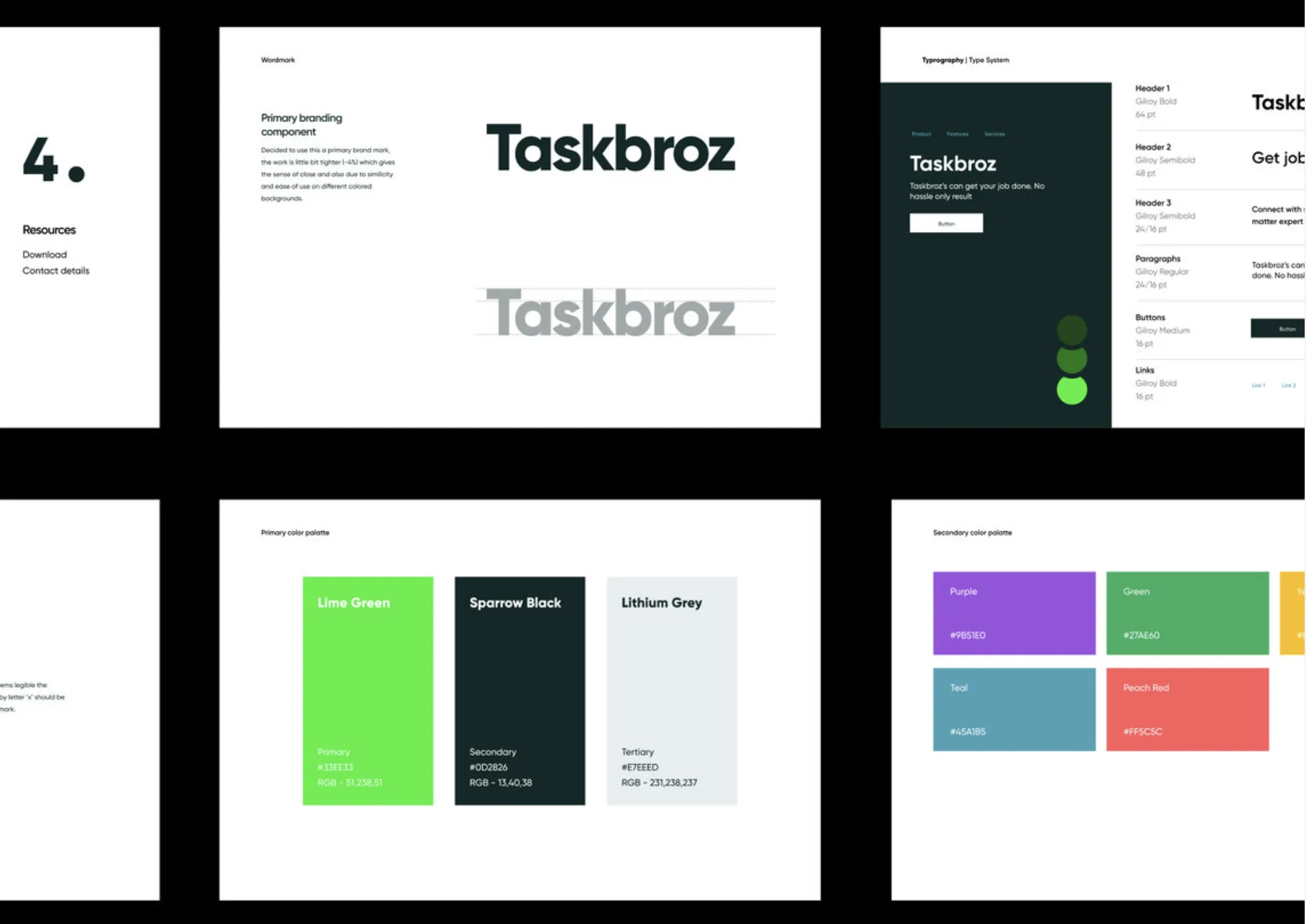 Brand system — typography, color palette, and reputation screens